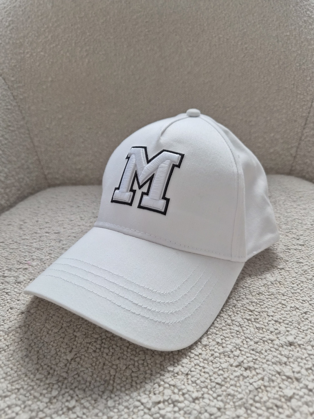 Primark Cares Crisp White Initial "M" Embroidered Baseball Cap Hat